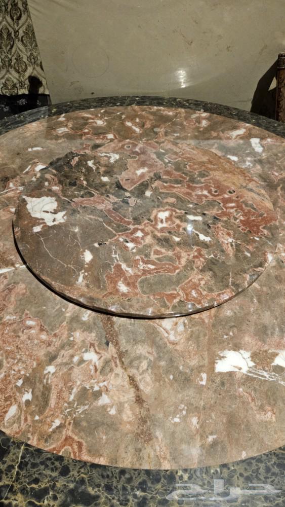 طاولة طعام فاخرة جدا رخام طبيعي مع صحن دوار64470086631041112