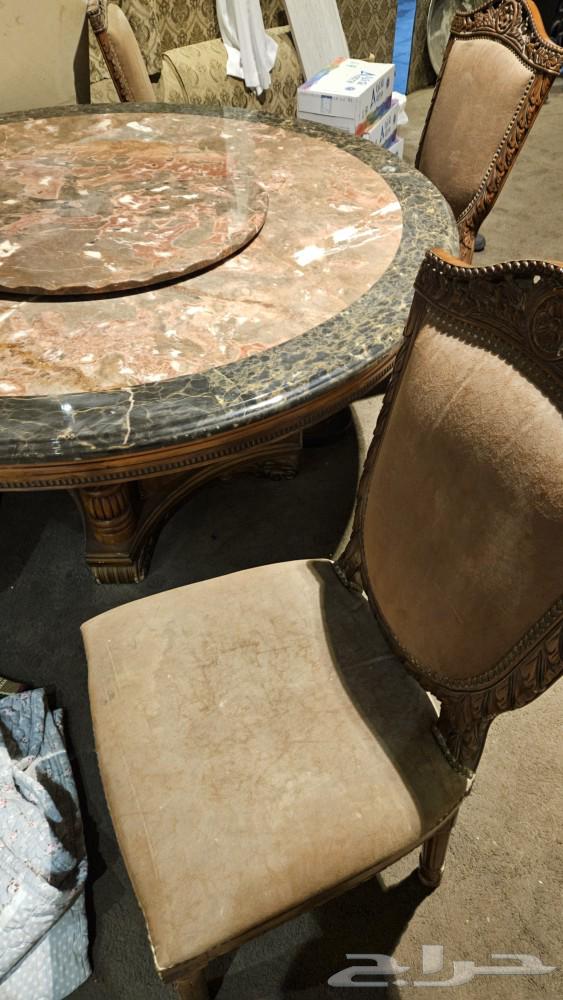 طاولة طعام فاخرة جدا رخام طبيعي مع صحن دوار64470086631041114