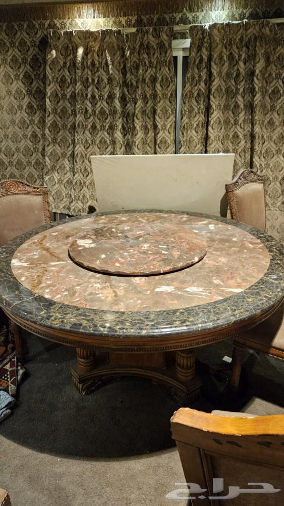 طاولة طعام فاخرة جدا رخام طبيعي مع صحن دوار64470086631041110