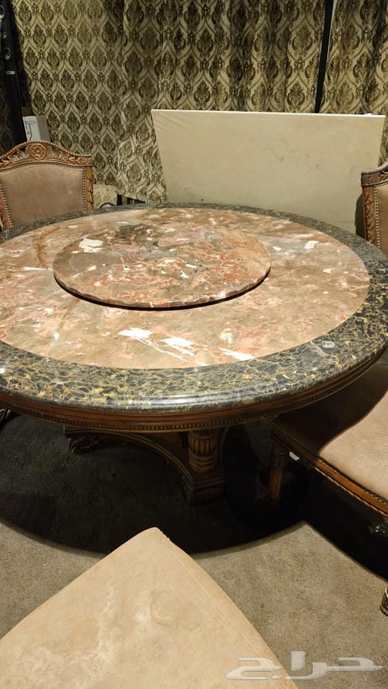 طاولة طعام فاخرة جدا رخام طبيعي مع صحن دوار64470086631041113