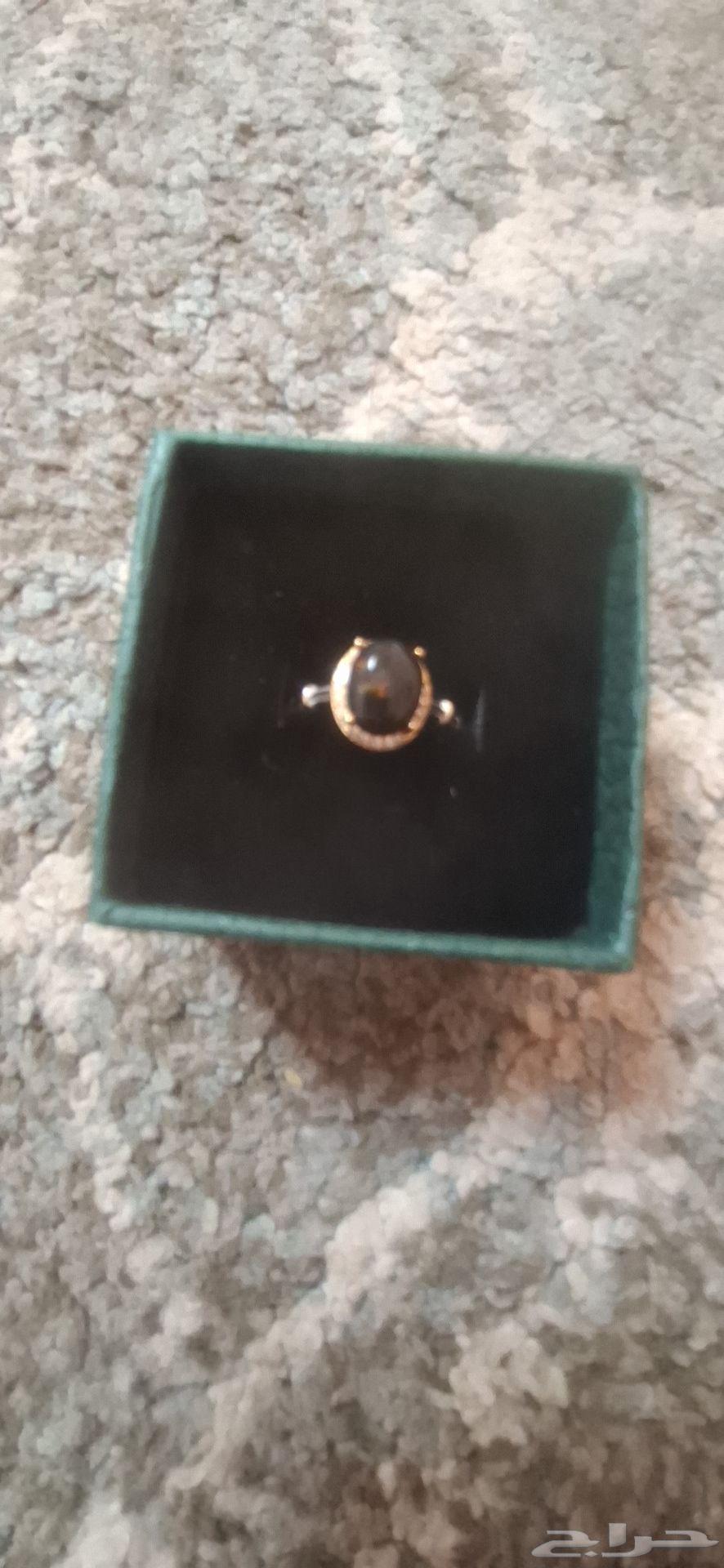 خاتم فضة استرلينى نسائى جديد محلى بفص اوبال اسود طبيعى64470292366466110