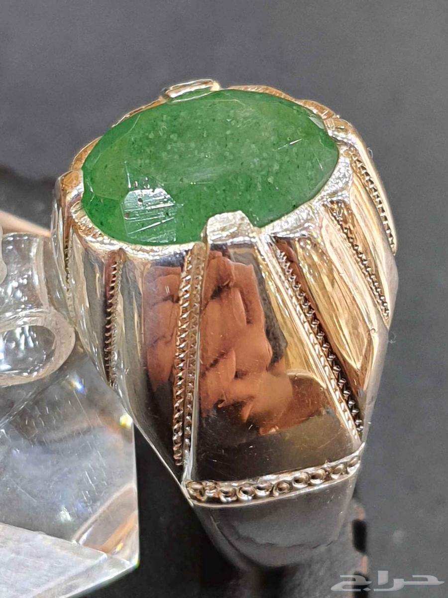 خاتم زمرد هندي بيريل طبيعي64476043918082114