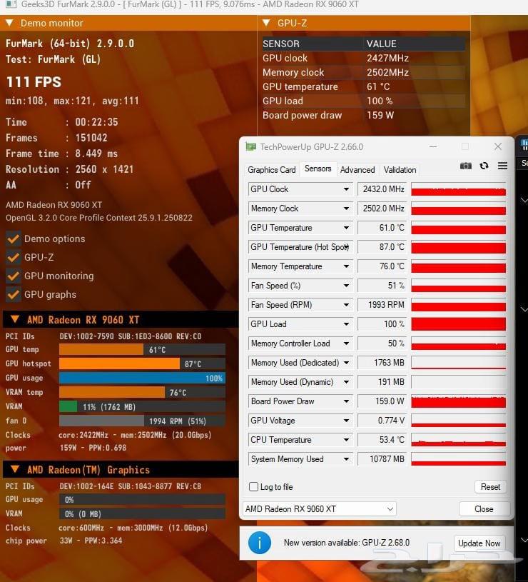 RX 9060XT 16GB Graphics Card (New)64476212096002111