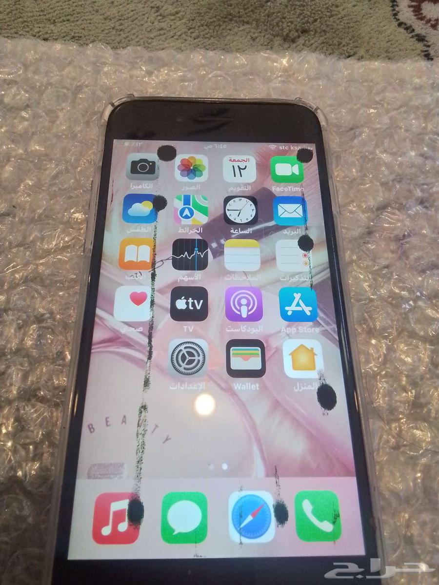 ايفون 6s رصاصي64 قيقا بطارية 69  فيه نقط في الشاشه ولم يفك64480007175041110