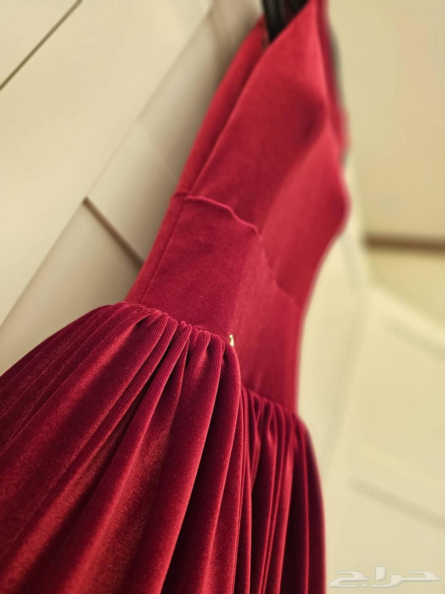 فستان خمري مخمل64484800253698111