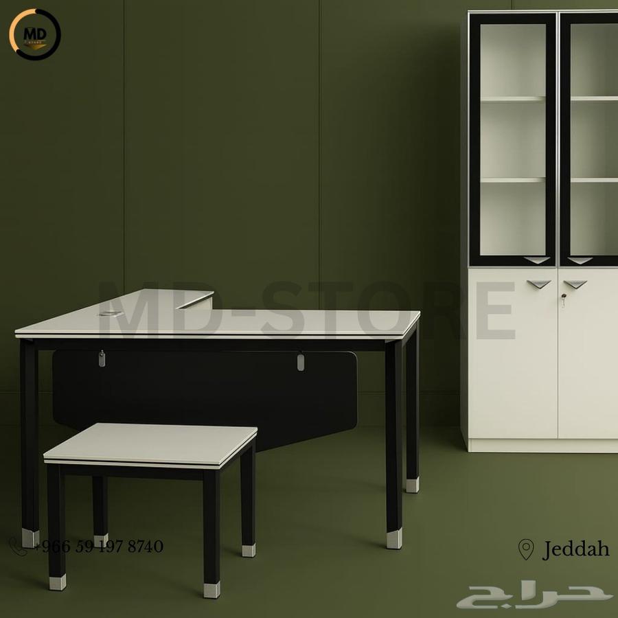مكتب مودرن ابيض و بني - مختلف مقاس موجود64489044992129111