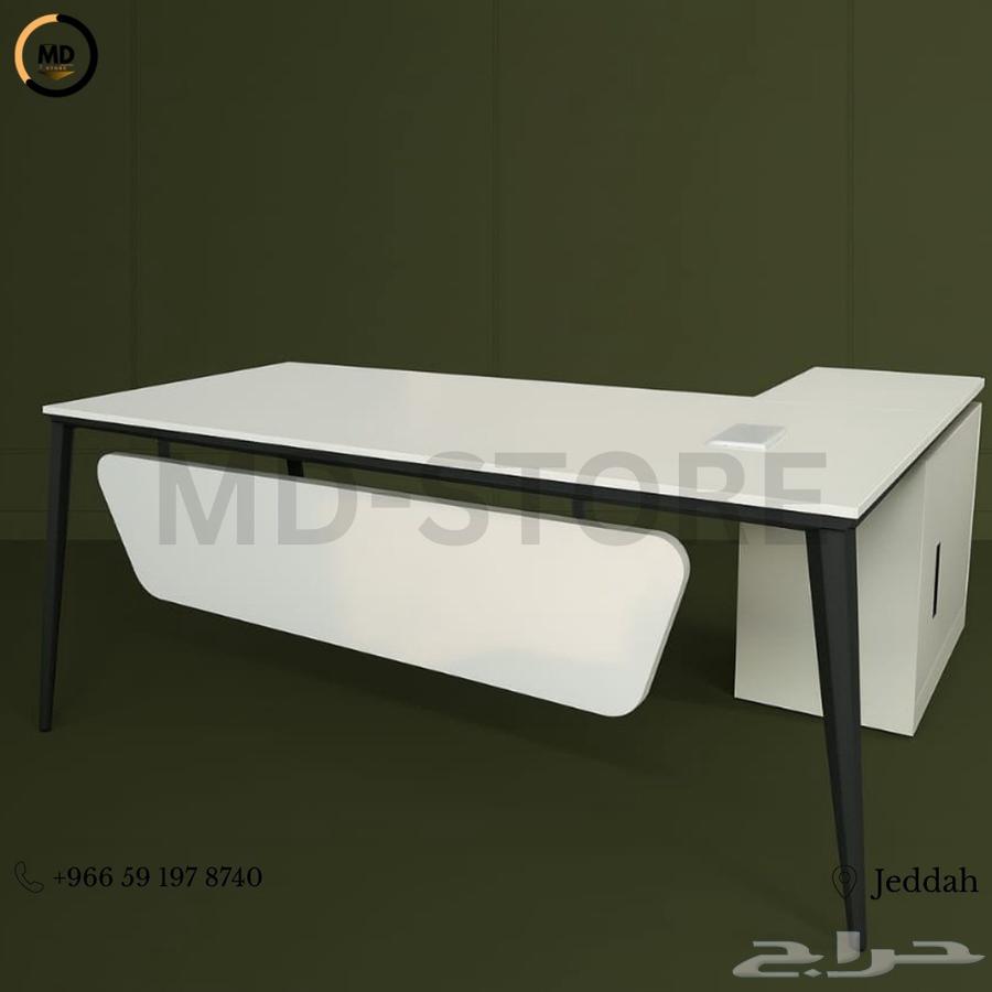 مكتب مودرن ابيض و بني - مختلف مقاس موجود64489044992129112