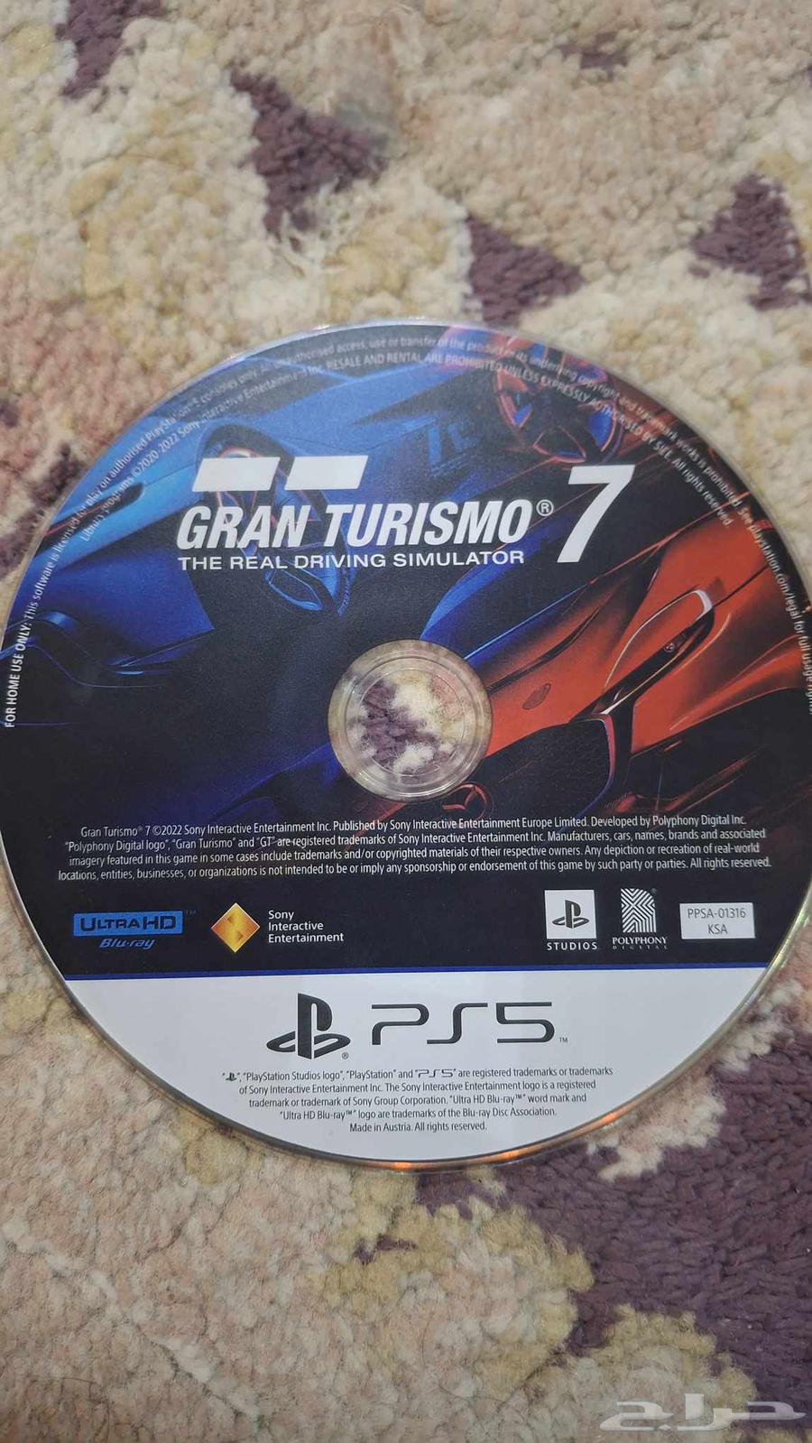 شريط Gran Turismo 7 نسخة سوني 5 مستعمل شبه جديد السعر 3064493409954305110