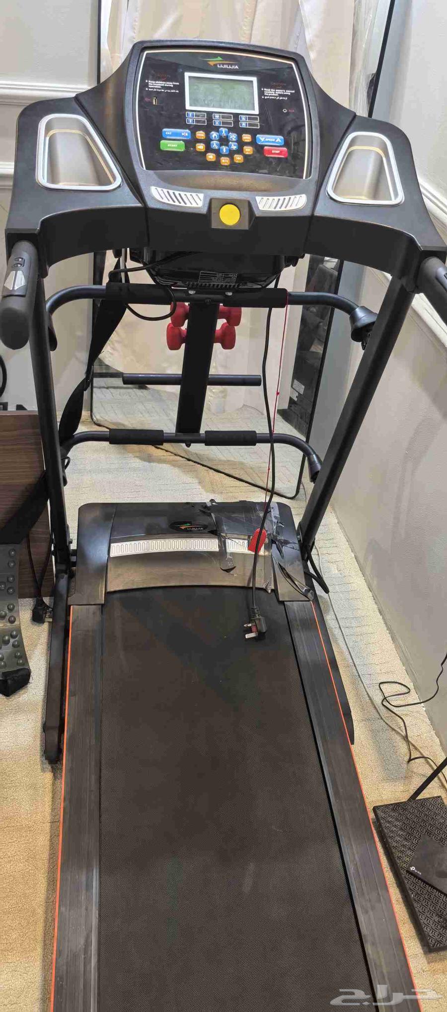Electric treadmill with light weights and abdominal sculpting device64489986391937110