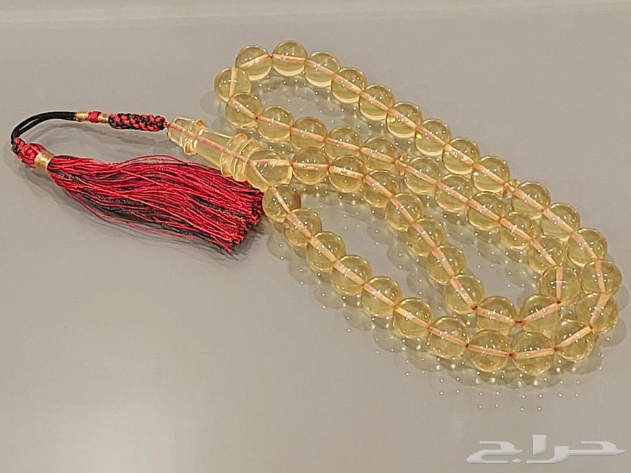 مسباح سبحة كهرمان طبيعي شفاف 45 خرزة64489170346113110