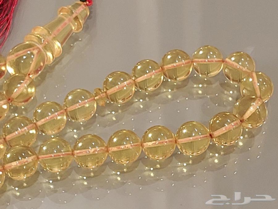 مسباح سبحة كهرمان طبيعي شفاف 45 خرزة64489170346113112