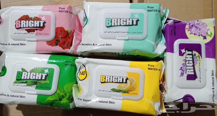 140منديل مبلل بدون عطر وخمس انواع من العطور64490564525314110