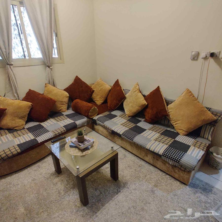 L-shaped living room set, bed, wardrobe, and glass table64491496566785112