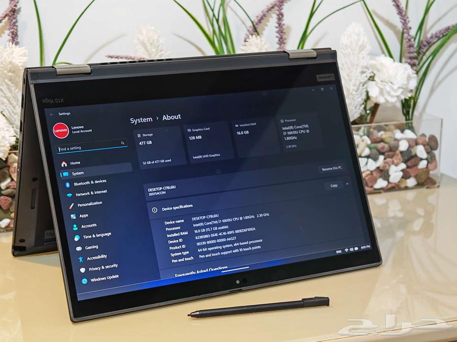 Lenovo ThinkPad X13 Yoga   لابتوب لمس فئة الأعمال مع القل64488435611650110