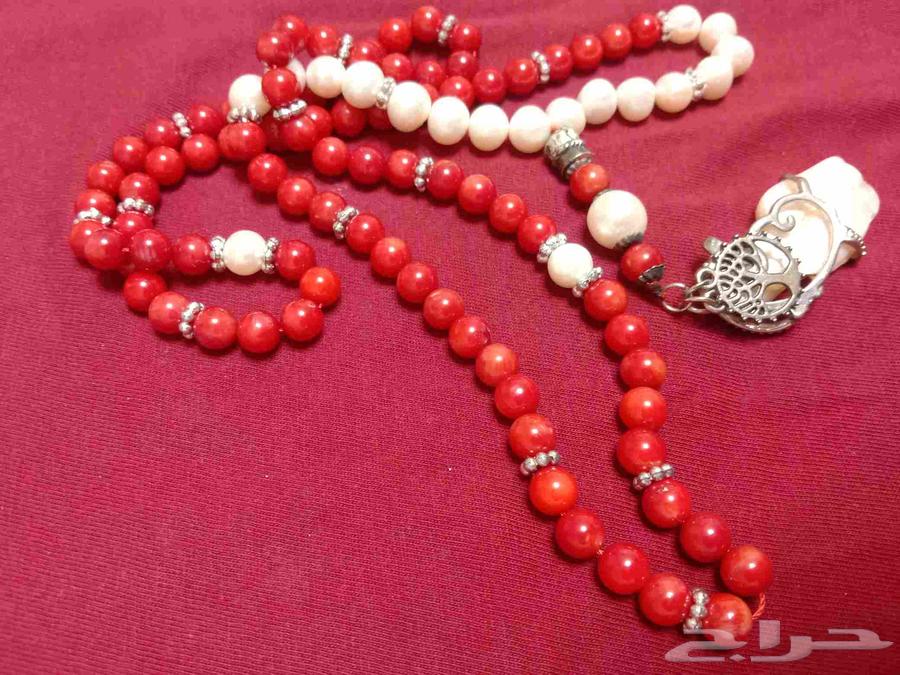 مسبحه مرجان طبيعي ولؤلؤ زراعي64486716432770114