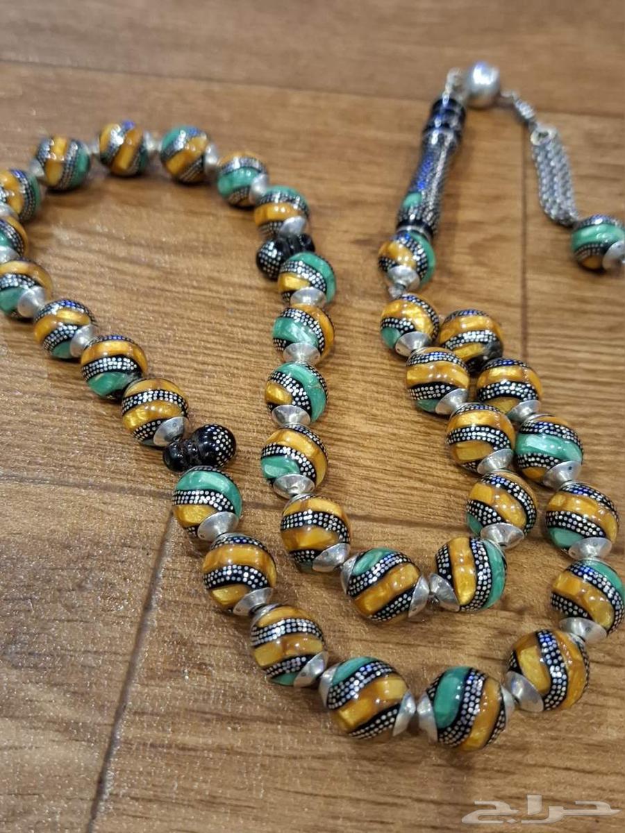 سبحة يسر مطعمة بالفضة والاحجار الكريمة64492134927745112