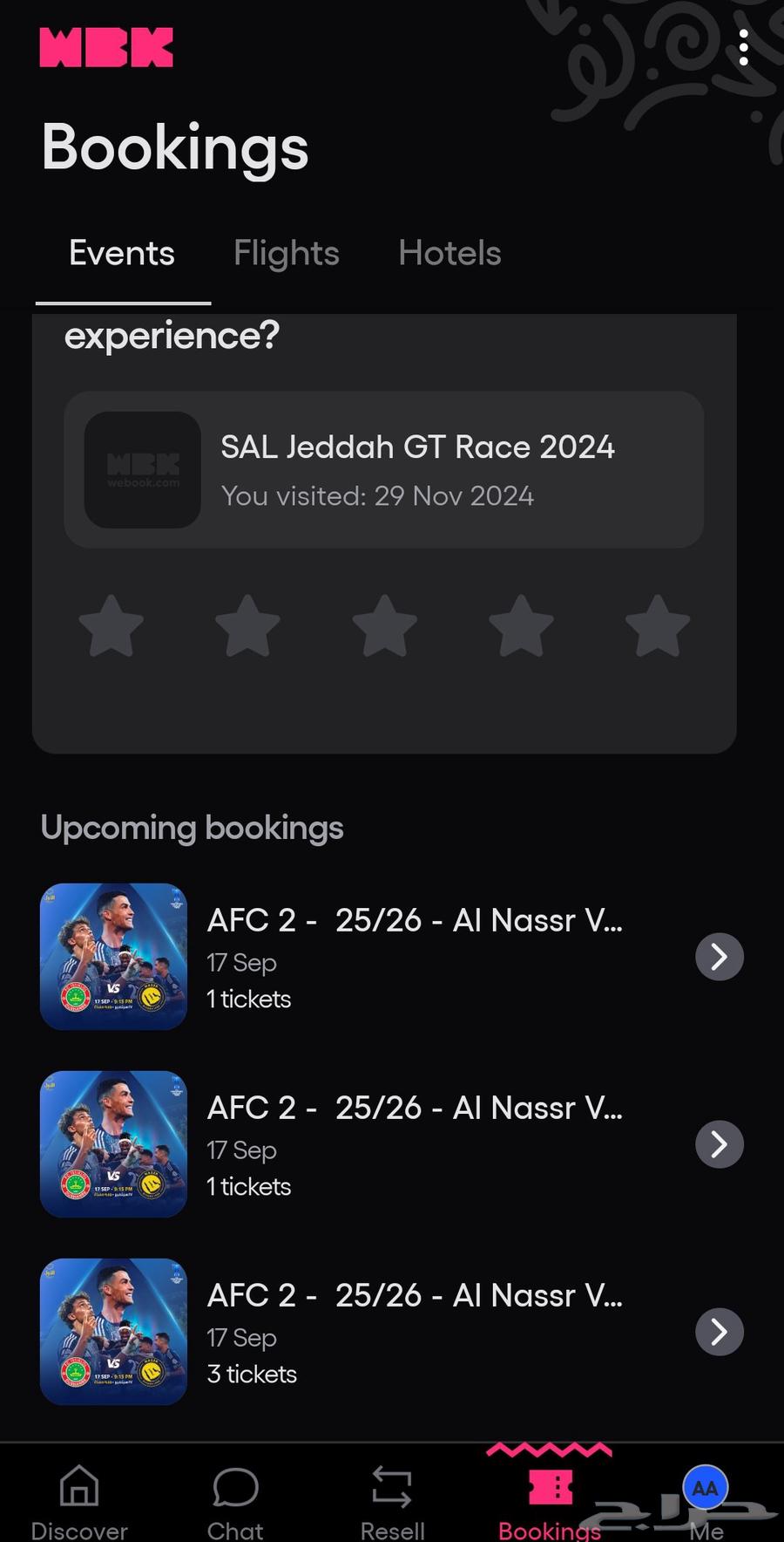 5 تذاكر في الوسط جنب بعض اول صف مباراة النصر والاستقلال64495940885890110