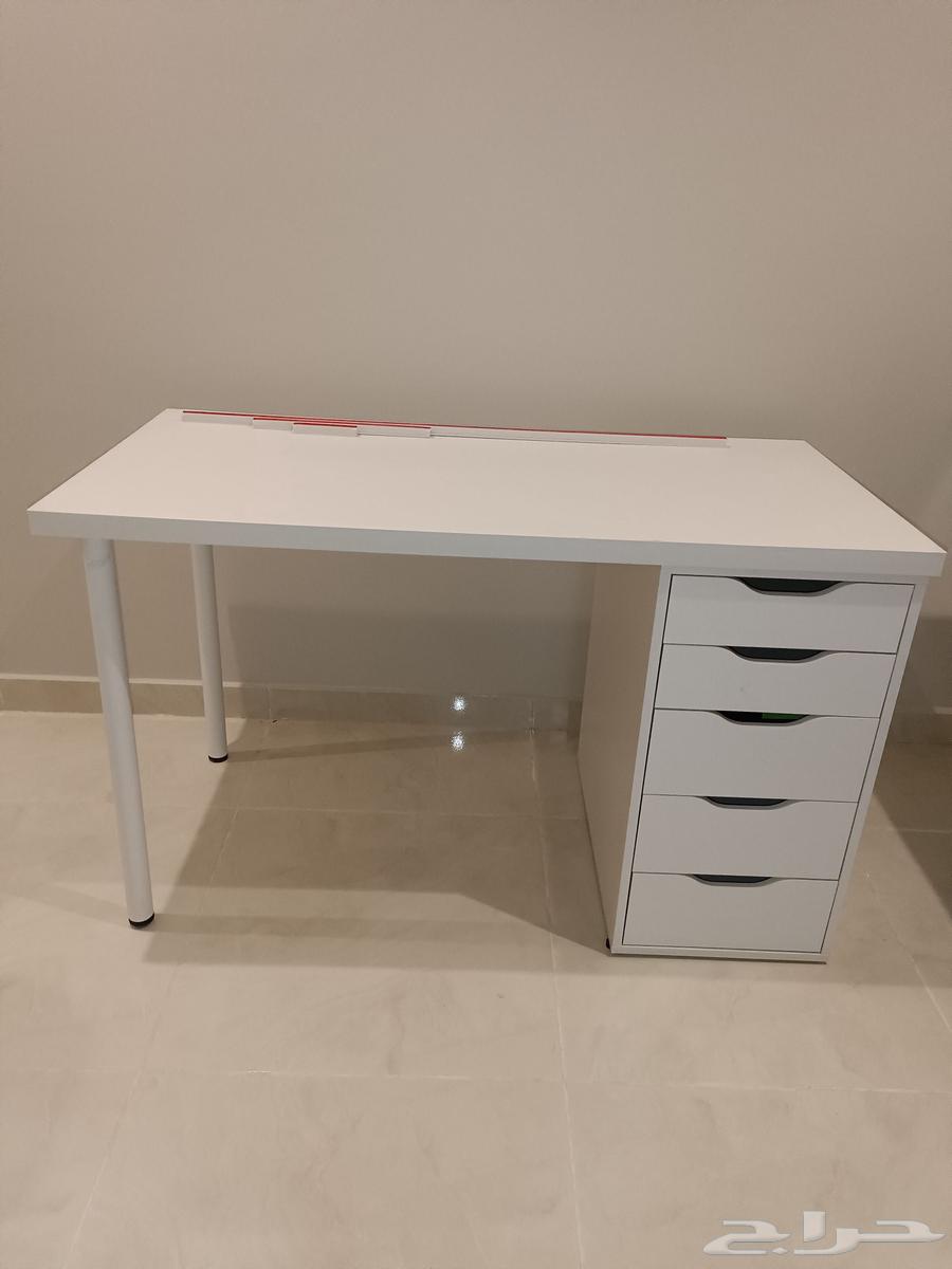 مكتبه ومكتب للبيع لون ابيض64500173865857110