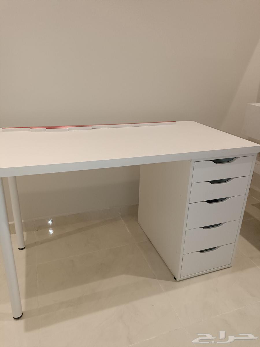 مكتبه ومكتب للبيع لون ابيض64500173865857111