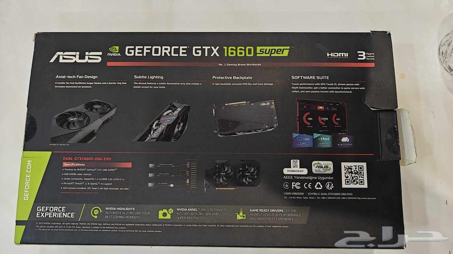 ASUS GTX 1660 Super 6GB graphics card, very clean64495720343683111