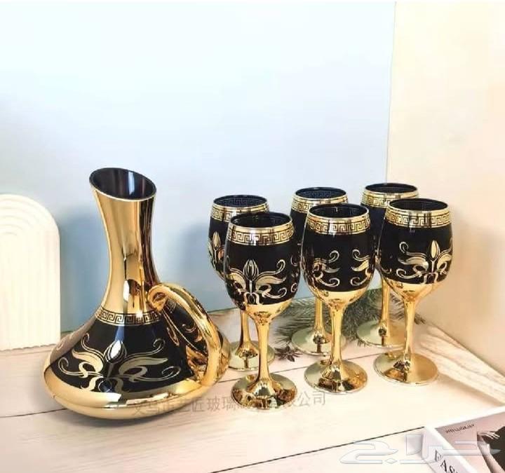 طقم جك   كاسات باللون الاسود والذهبي64496806269443110