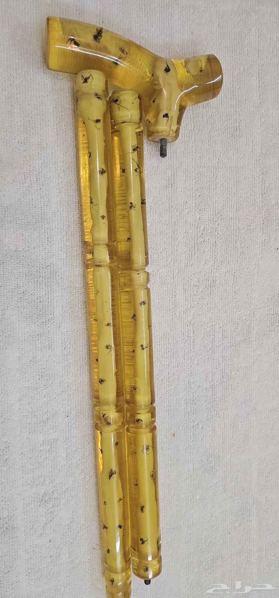 عكاز عصا من معجون الكهرمان اللون اصفر ذهبي64501620124162111