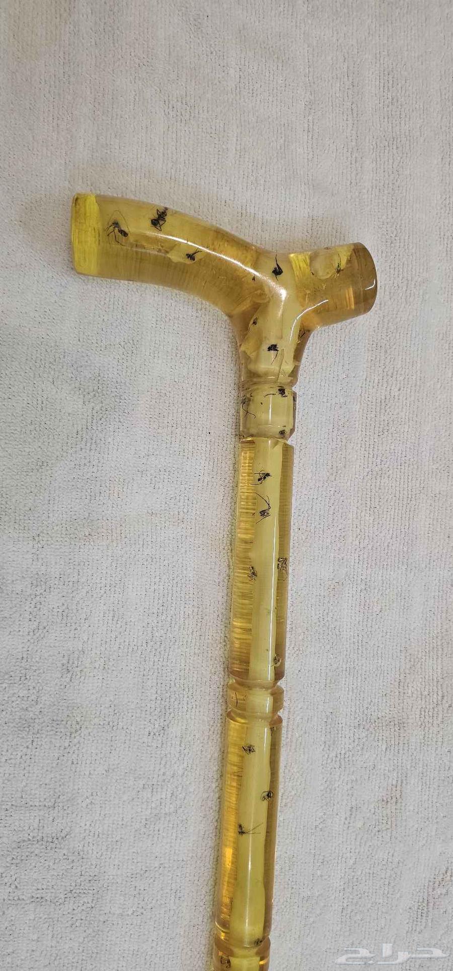 عكاز عصا من معجون الكهرمان اللون اصفر ذهبي64501620124162110