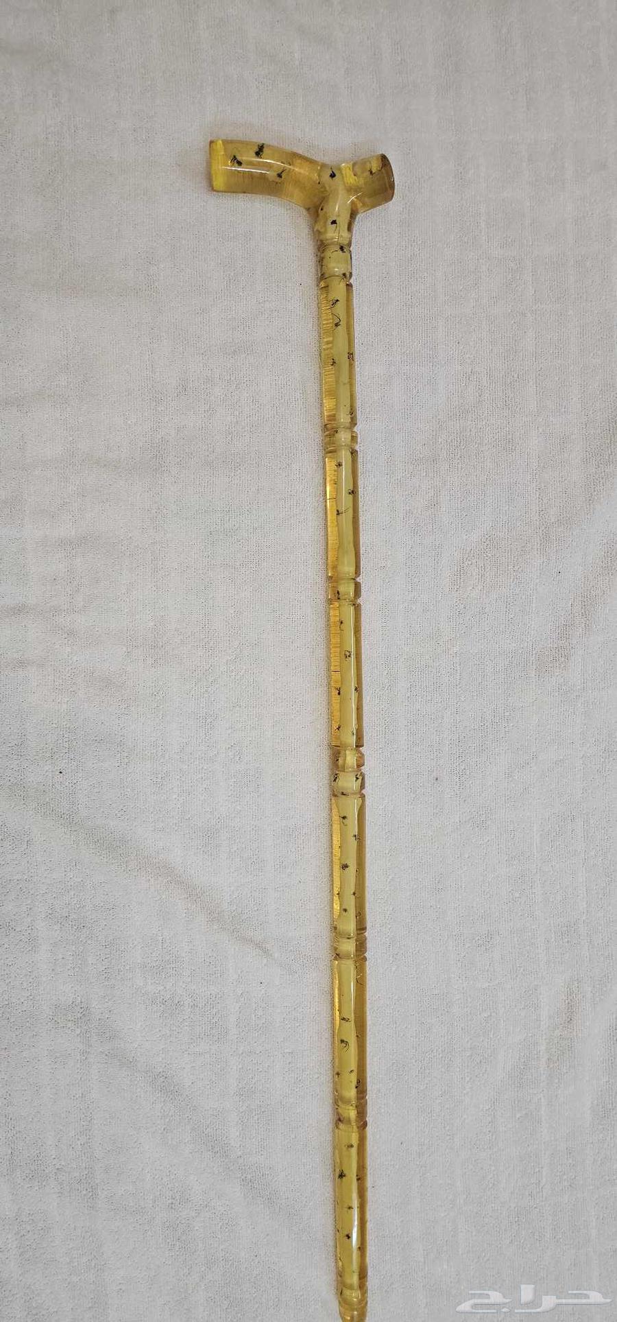 عكاز عصا من معجون الكهرمان اللون اصفر ذهبي64501620124162112