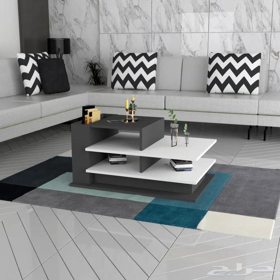 طاولة مودرن لون أبيض مع رمادي64503172351363112