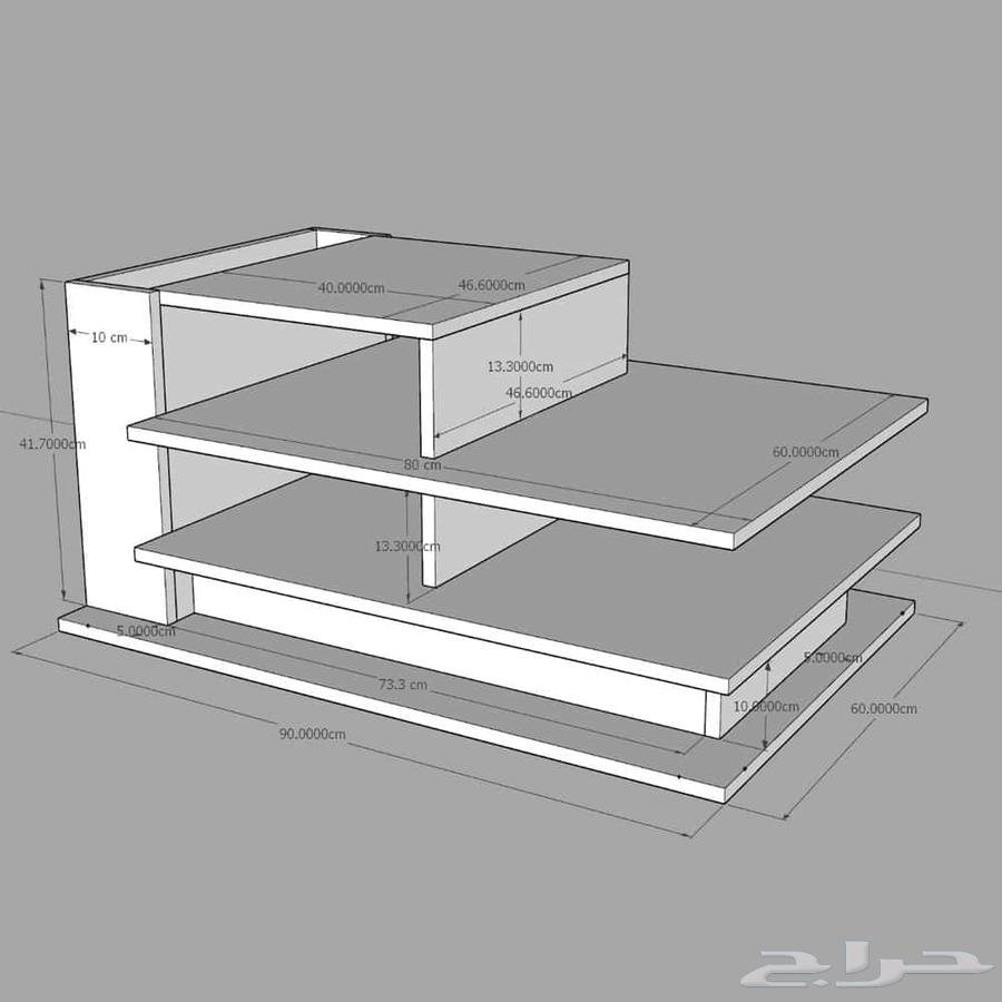 طاولة مودرن لون أبيض مع رمادي64503172351363113