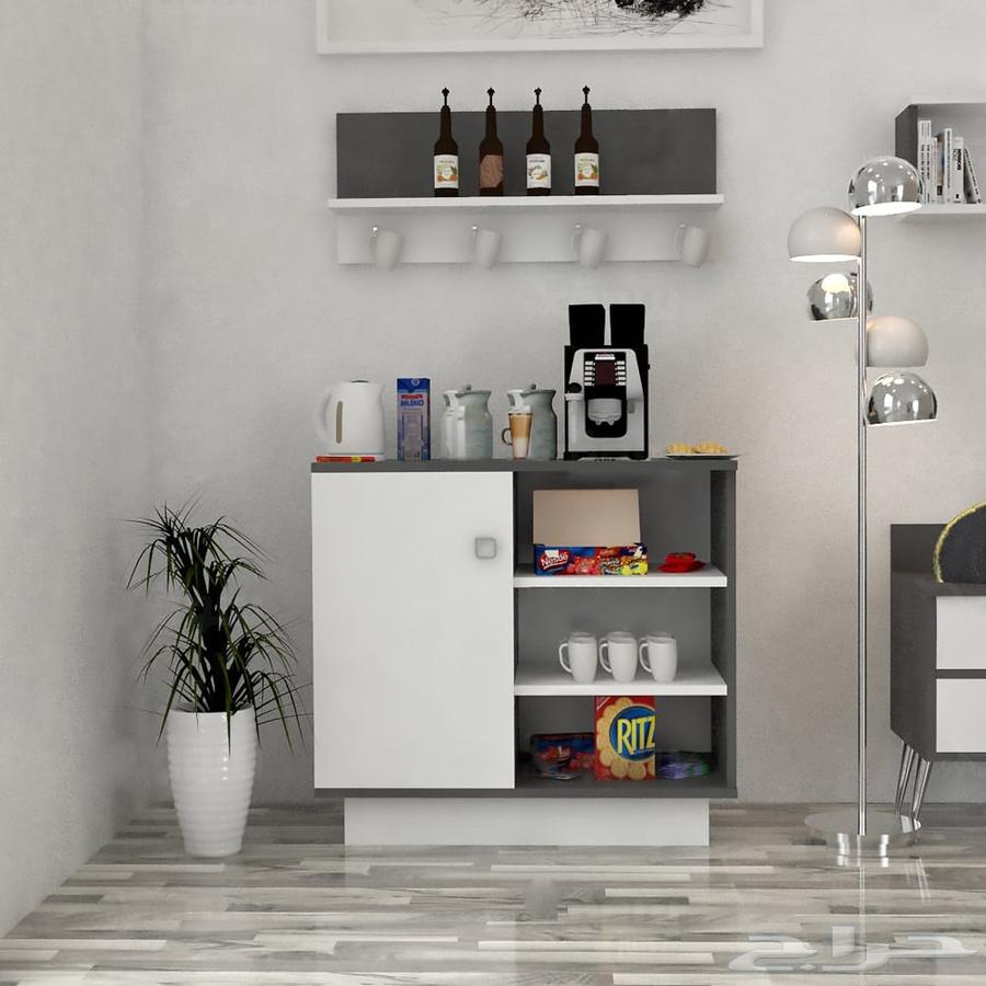 ركن قهوة أبيض مع رمادي64507193046914111