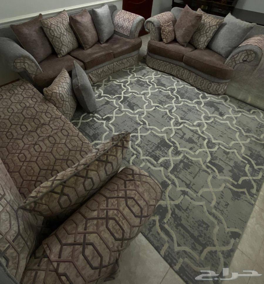 Three-piece sofa plus dining table plus four chairs plus cabinet with drawers64507753587715110