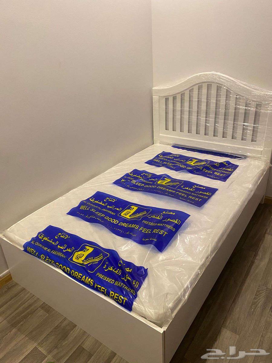 سرير خشب نفر ونص مقاس 120   190 سم جديد64505273542275113