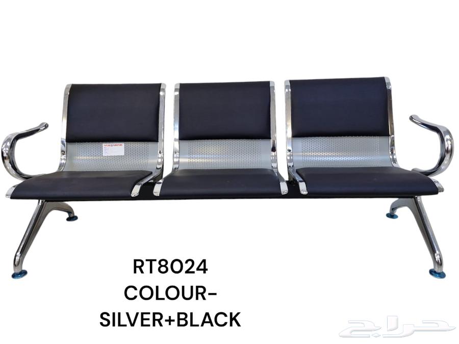 كرسي انتظار 3 مقعد حديد و جلد و كنب جلد فخم64504777627778110