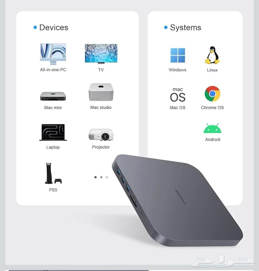 جهاز يحتوي على موزع USB مع تريب قرص64506076381699111