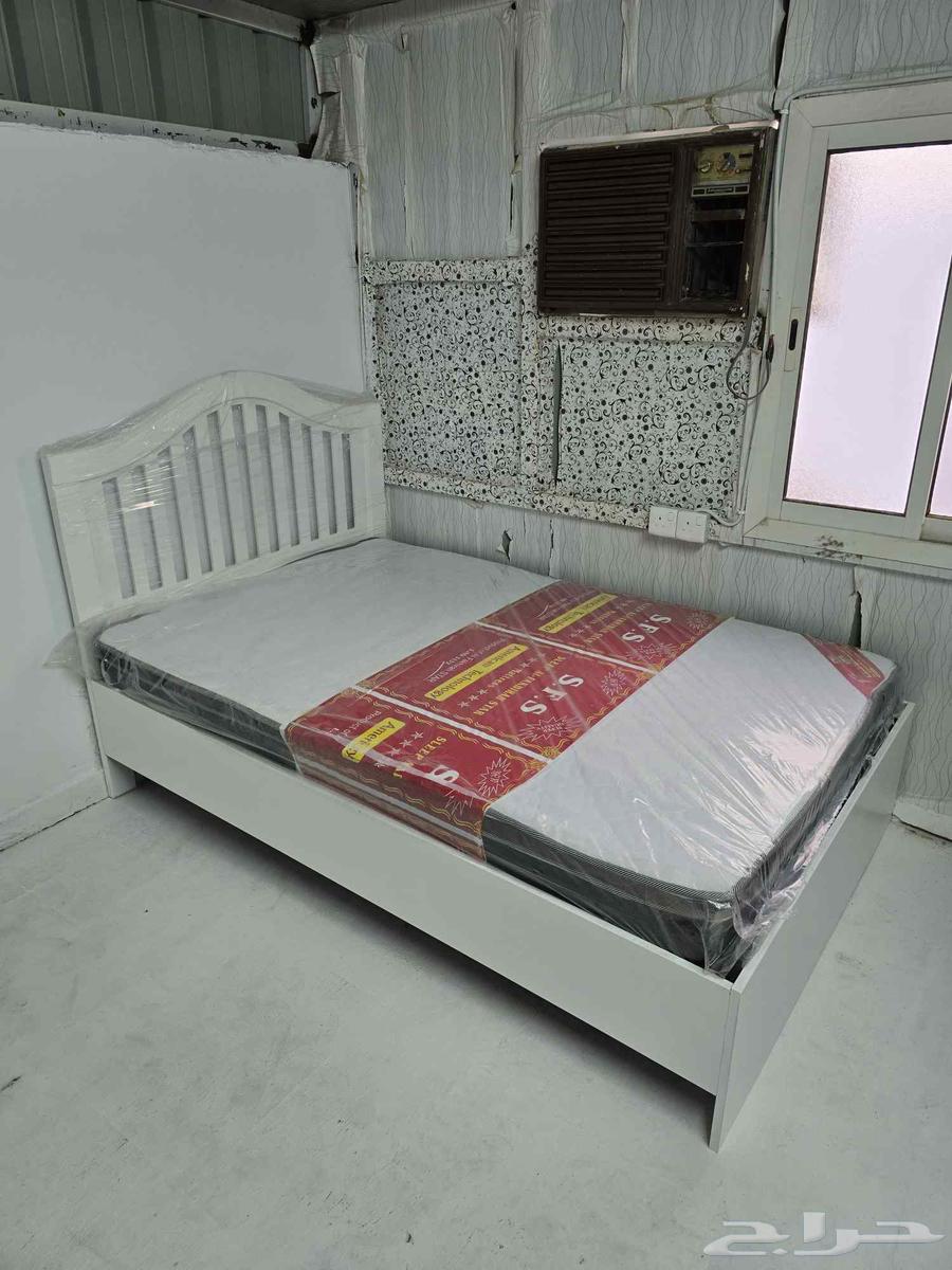سرير خشب نفر ونص مقاس 120   190 سم جديد64505273542275111