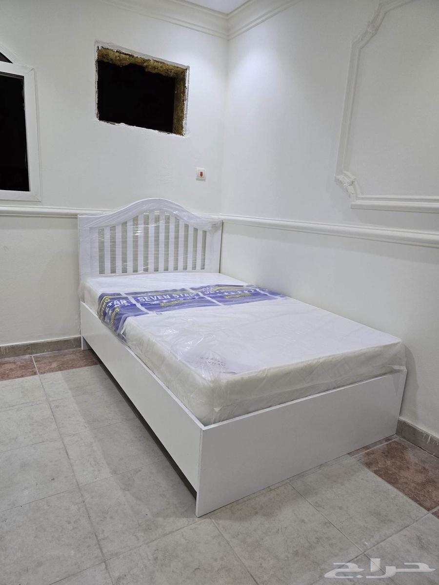 سرير خشب نفر ونص مقاس 120   190 سم جديد64505273542275112