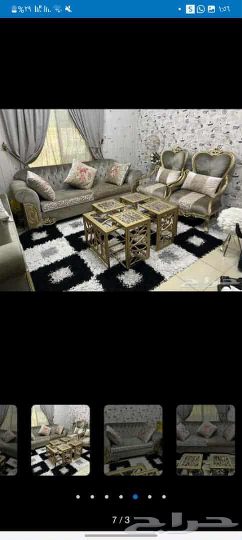 طقم جلوس نظيف جدا جدا يتكون من 5 قطع معاه طقم ترابيز ب 60064509575037571110