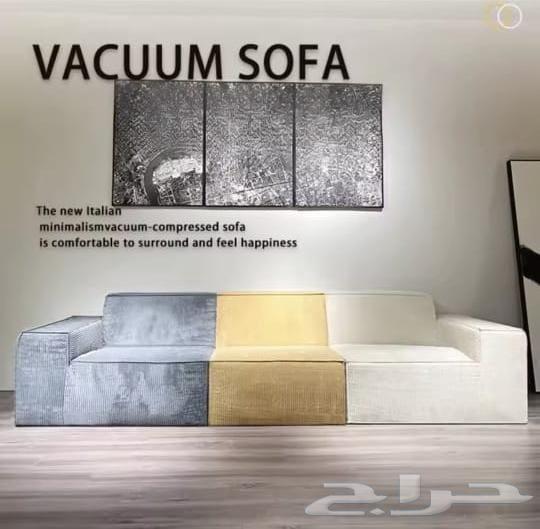 Vacuum-compressed velvet fabric sofa L-shaped block sofa64506347865730112