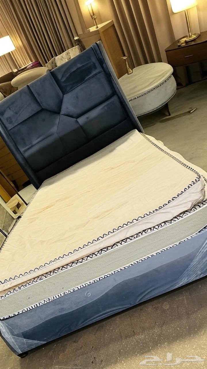 سرير مخملي أزرق فاخر (120 200 سم) - ارفع مستوى غرفتك النوم ب64505148764035110