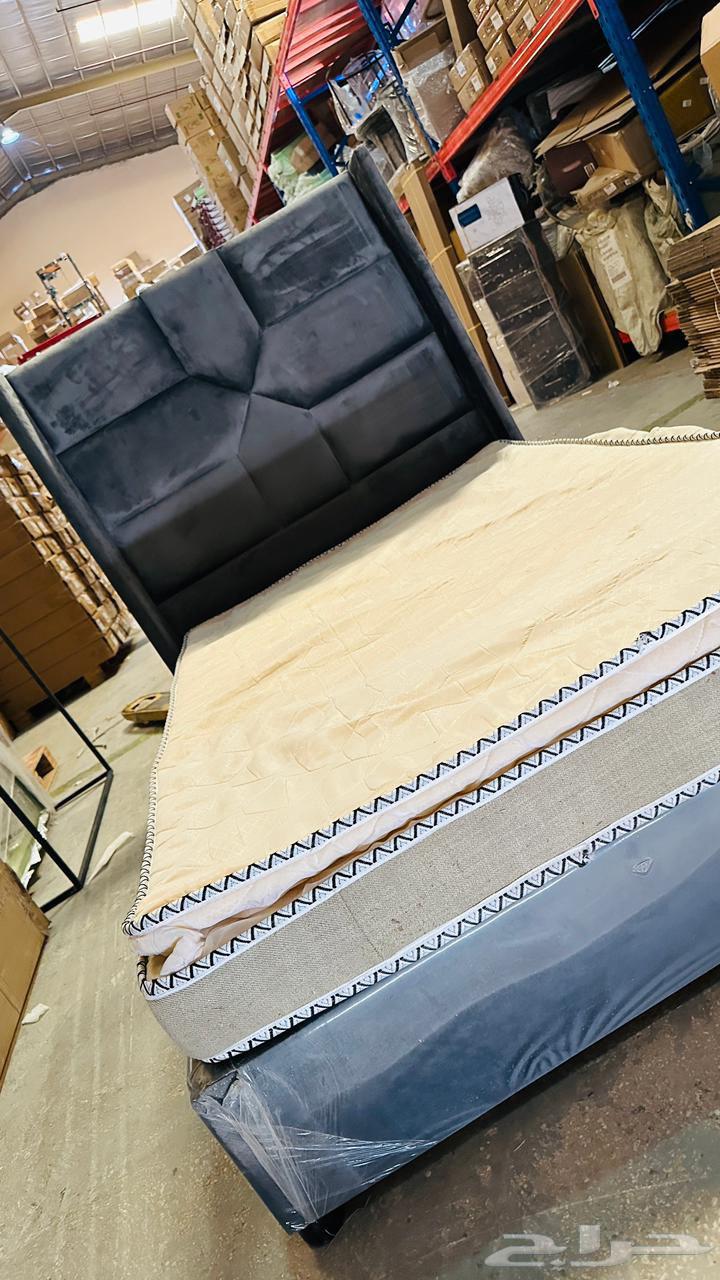 سرير مخملي أزرق فاخر (120 200 سم) - ارفع مستوى غرفتك النوم ب64505148764035114