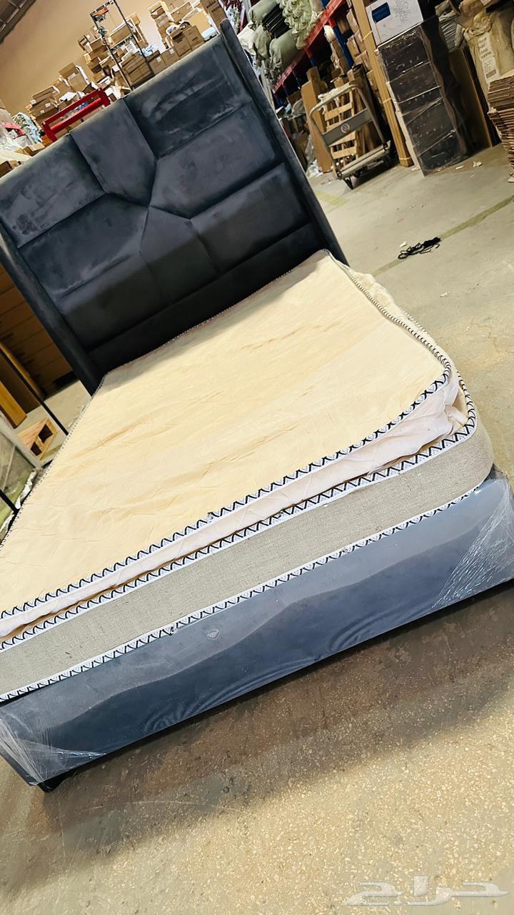 سرير مخملي أزرق فاخر (120 200 سم) - ارفع مستوى غرفتك النوم ب64505148764035112