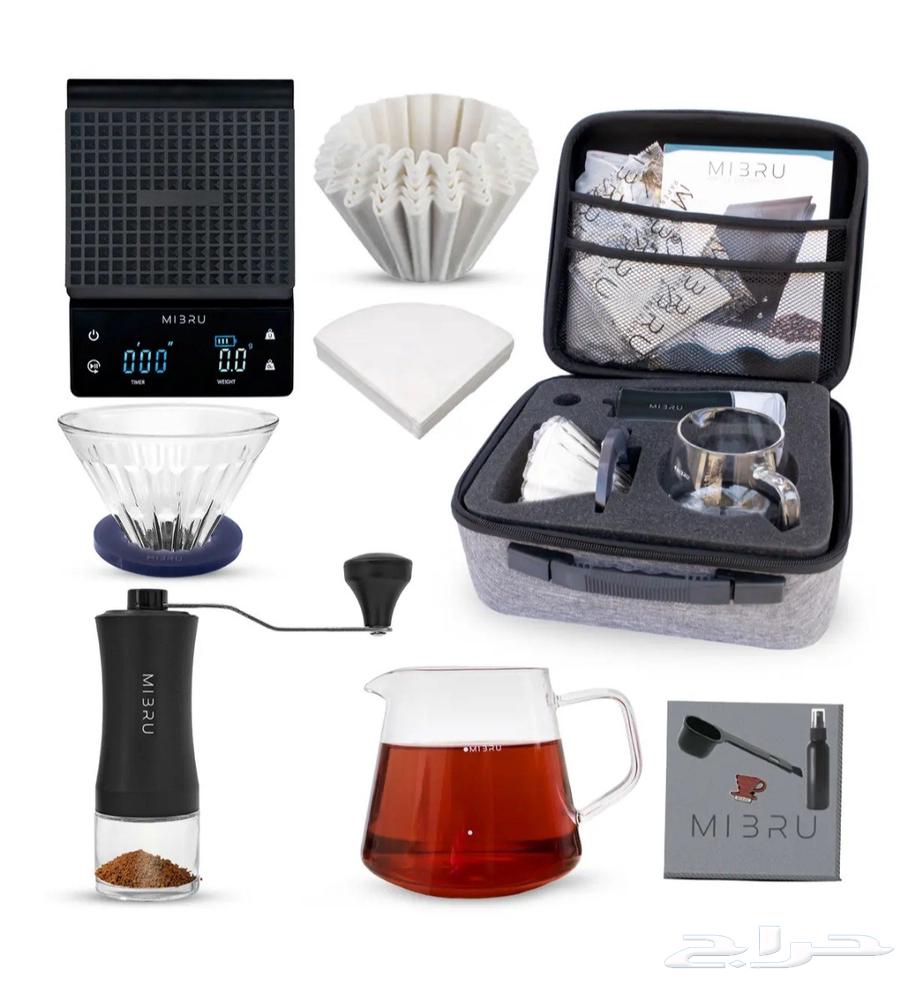 مخفض وجديد بالكرتون ادوات قهوة V60 بكج 11 في 1 مع شنطة قهوة64517406405762110