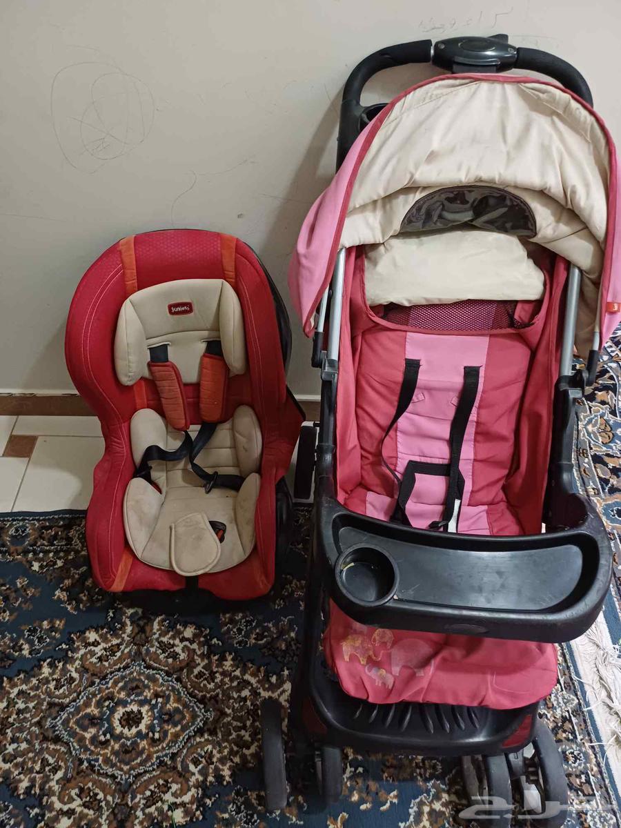 عربيه اطفال وكرسي سياره ماركه جونيور حالتهم ممتازه يشيل ل 2564518294361857110