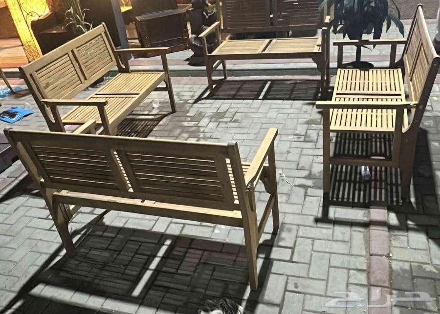 طقم كراسي خشبية فاخرة للحدائق والاستراحات64514072673155111