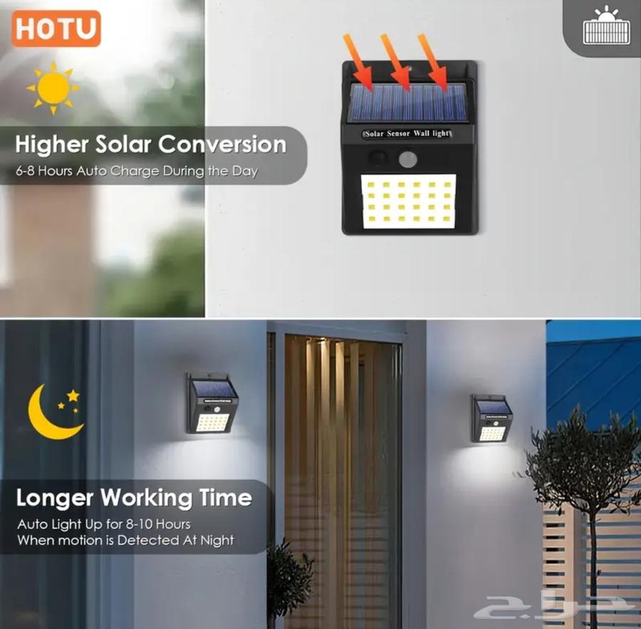 3 قطع من مصابيحLED الشمسية. مصابيح حائط تعمل بالطاقة الشمسية64522584472705111