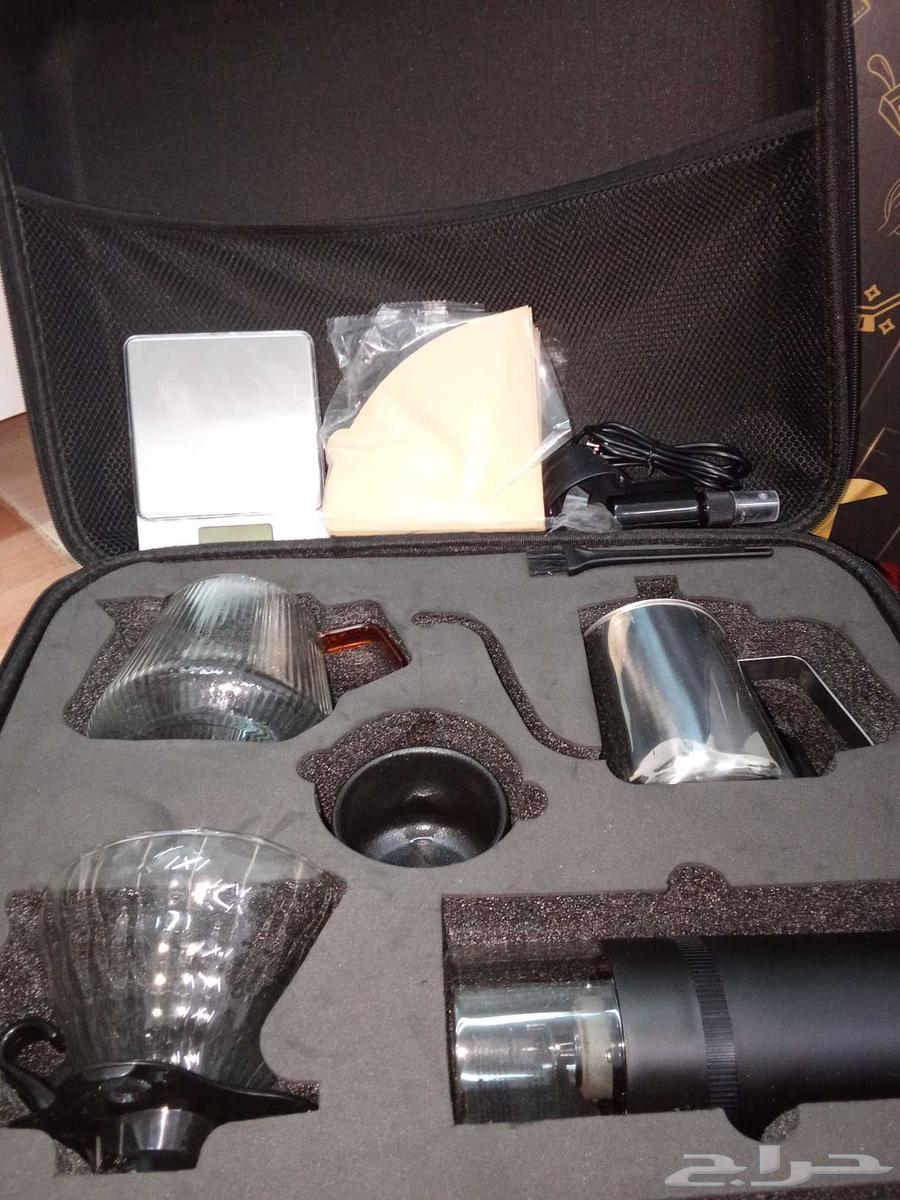 أدوات قهوه V60 معاه مطحنه كهربائية شاريها 30064524489540226110