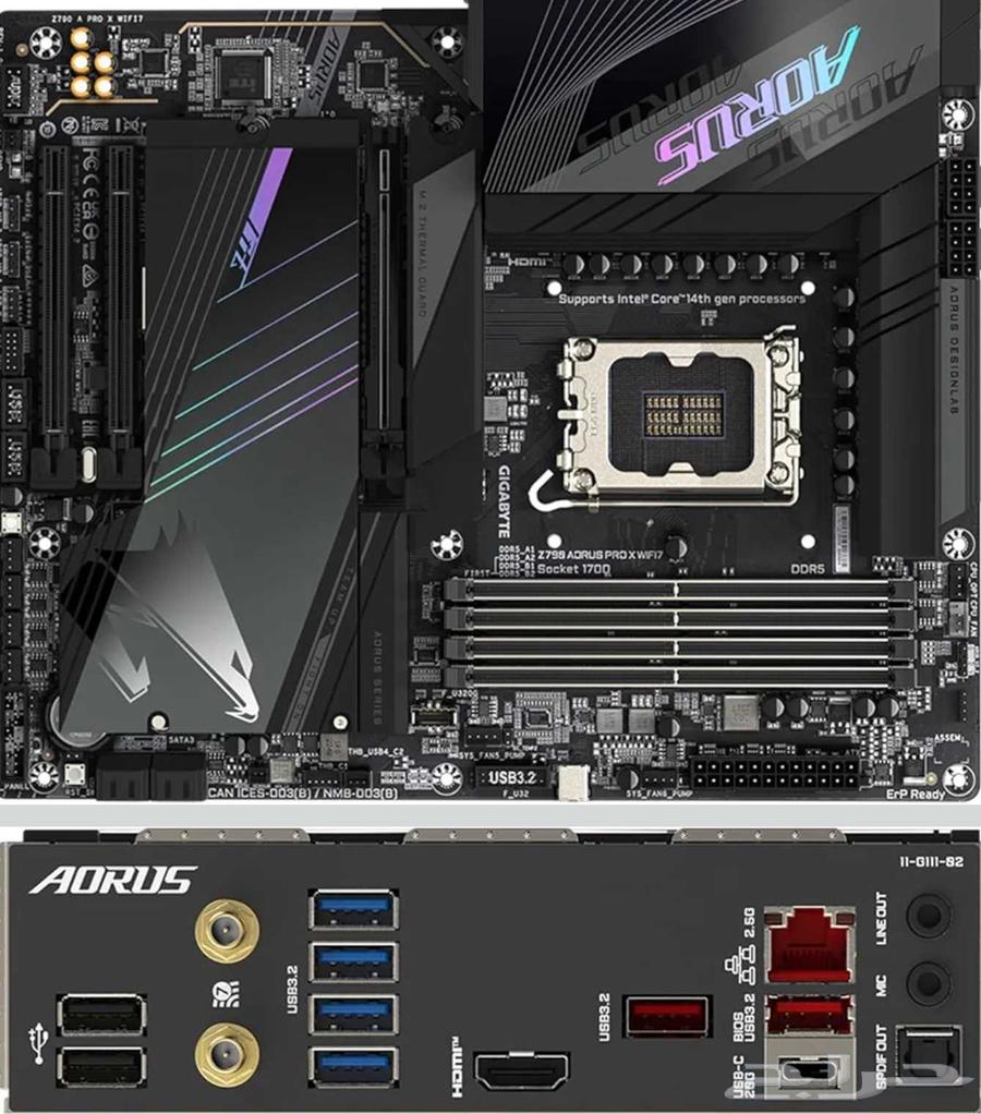 مذربورد جيجابايت اوروس برو اكس واي فاي 7 ال جي ايه 1700 انتل64521681209729112