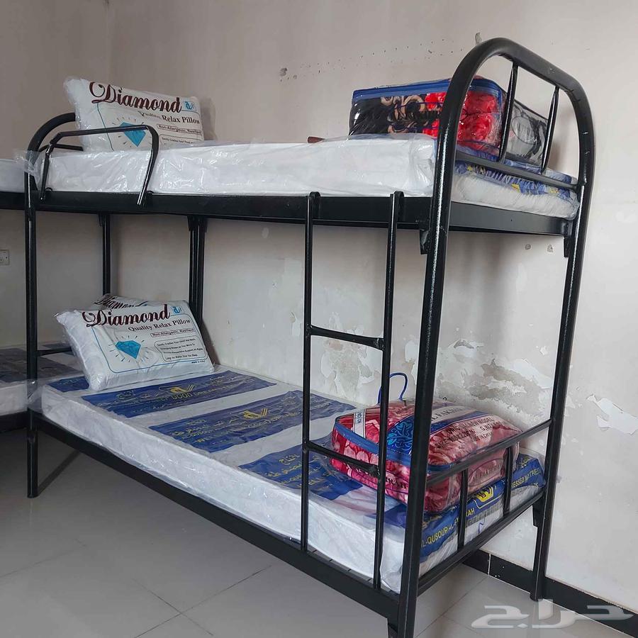 سرير حديد دورين مراتب بطانيه مخده شراشف جديد64521197295105110