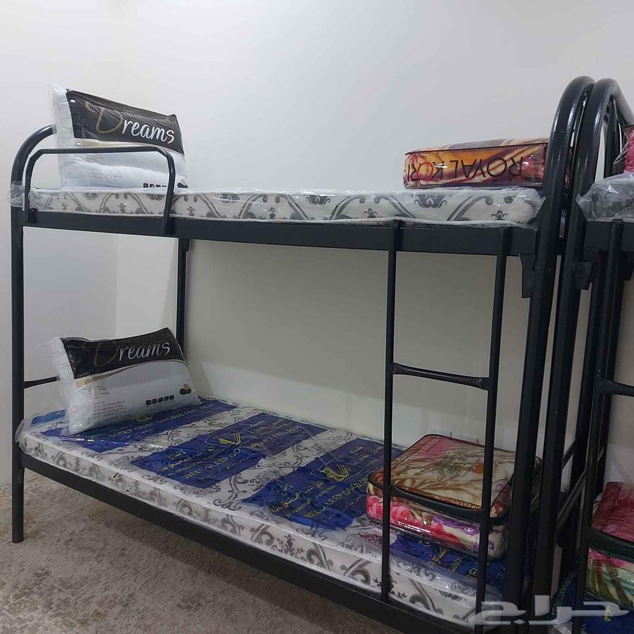 سرير حديد دورين مراتب بطانيه مخده شراشف جديد64521197295105111